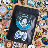 Gamer Enamel Pin Badge Mystery Bag, Video game themed enamel pin badge blind bag