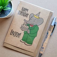 Babar the Elephant Birthday Card
