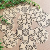 D20 Dungeons and Dragons Gift Wrap Stickers