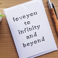 Love you to infinity and beyond Card toy story valentines card