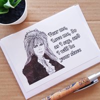 The Labyrinth Birthday card - valentines Jareth goblin king card