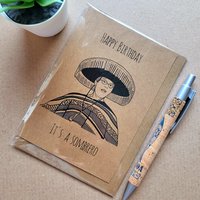 Funny Buffy Birthday Card - Giles sombrero 