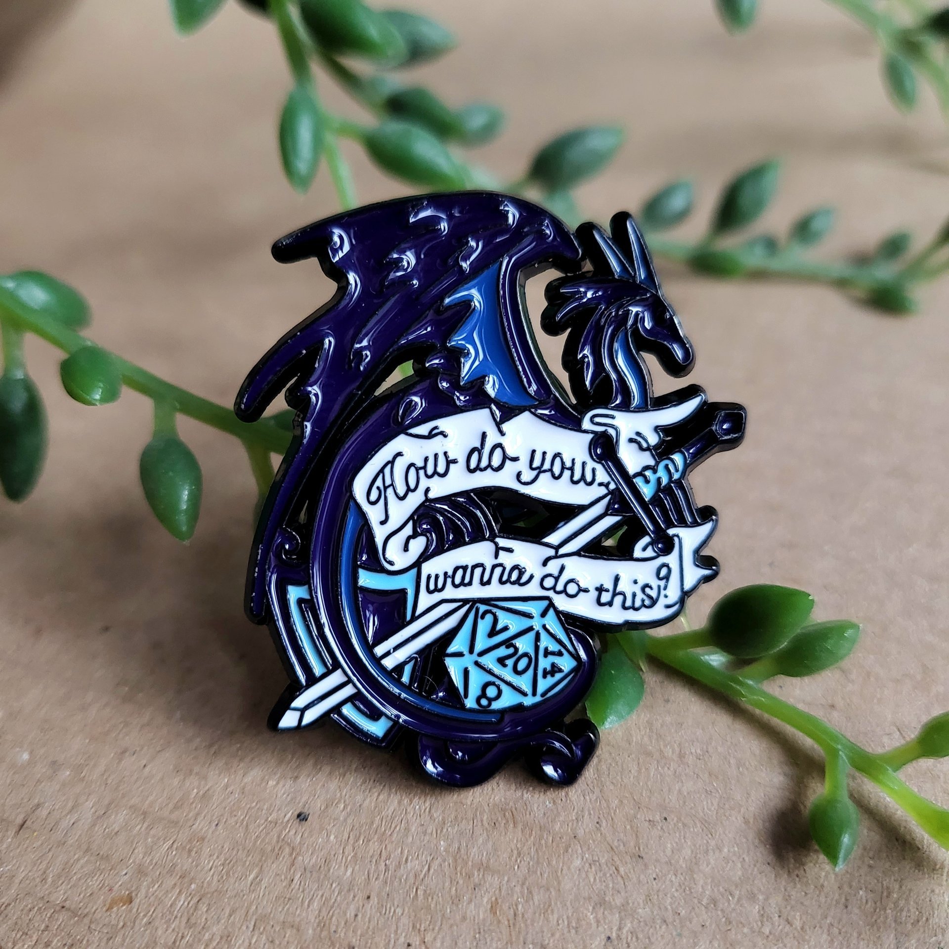 DnD D20 Pin badge - Dungeons and Dragons
