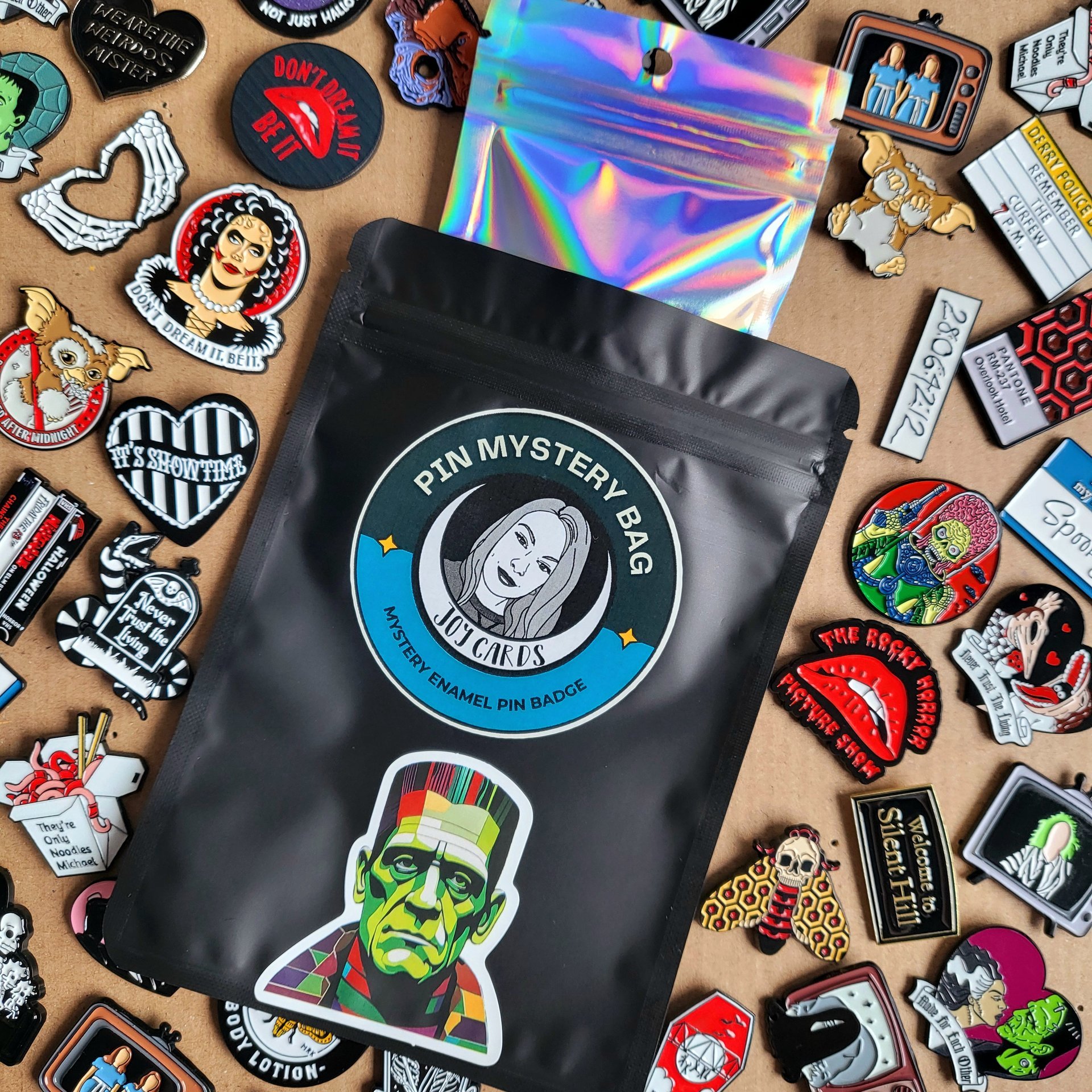 Horror Enamel Pin Badge Mystery Bag, Horror movie enamel pin blind bag gift