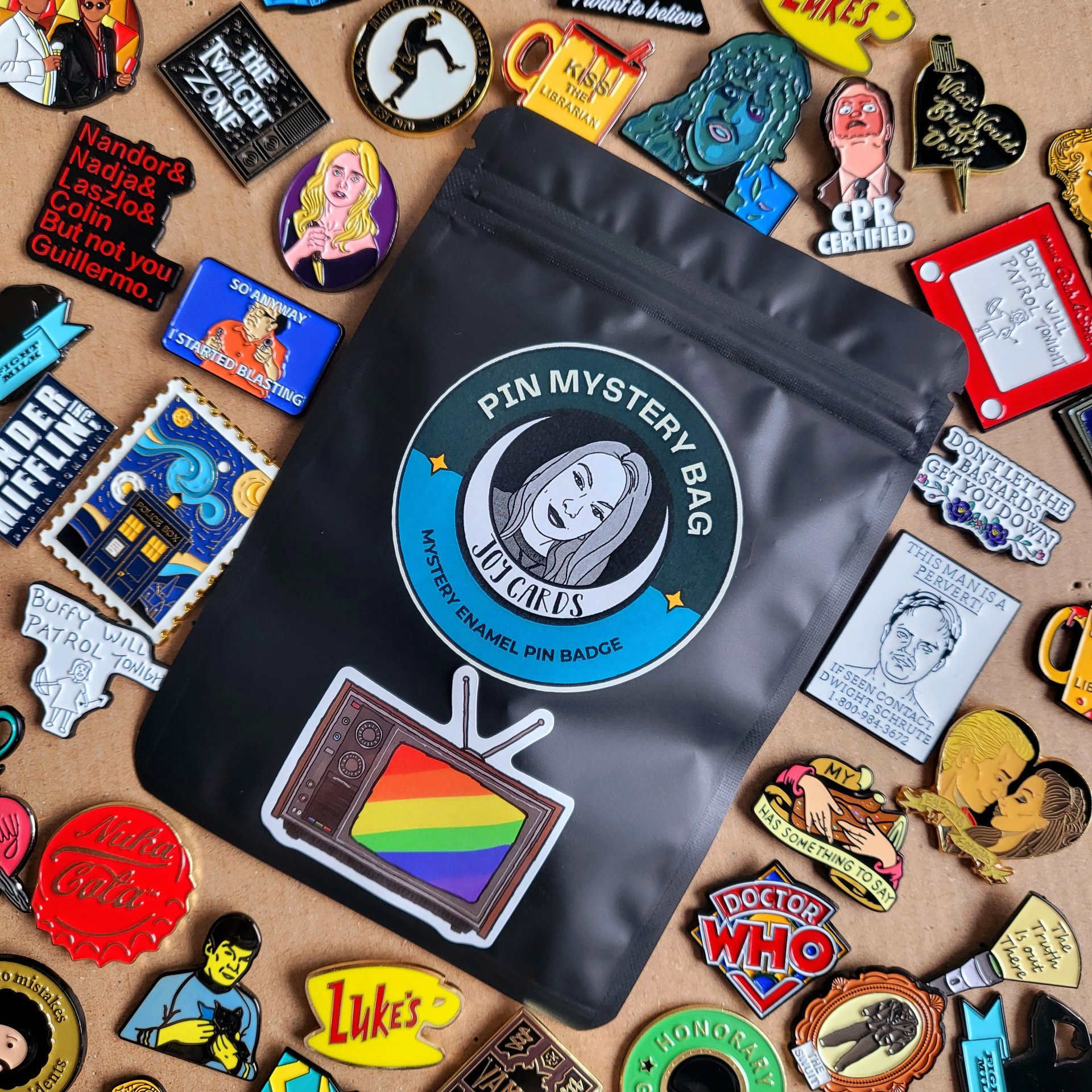 TV enamel pin badge mystery bag, tv show enamel pin badge blind bag gift