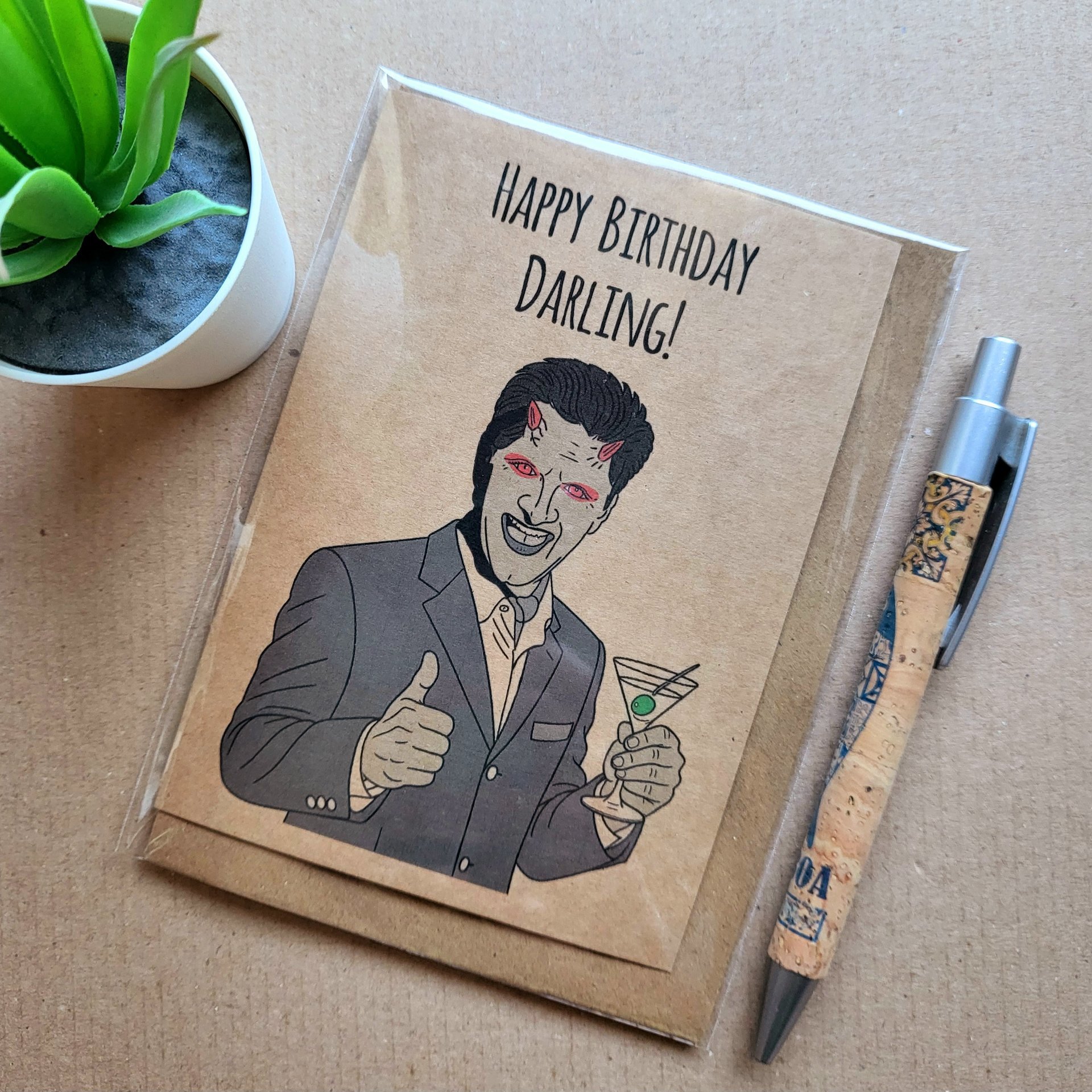 Angel Birthday card, featuring Lorne.
