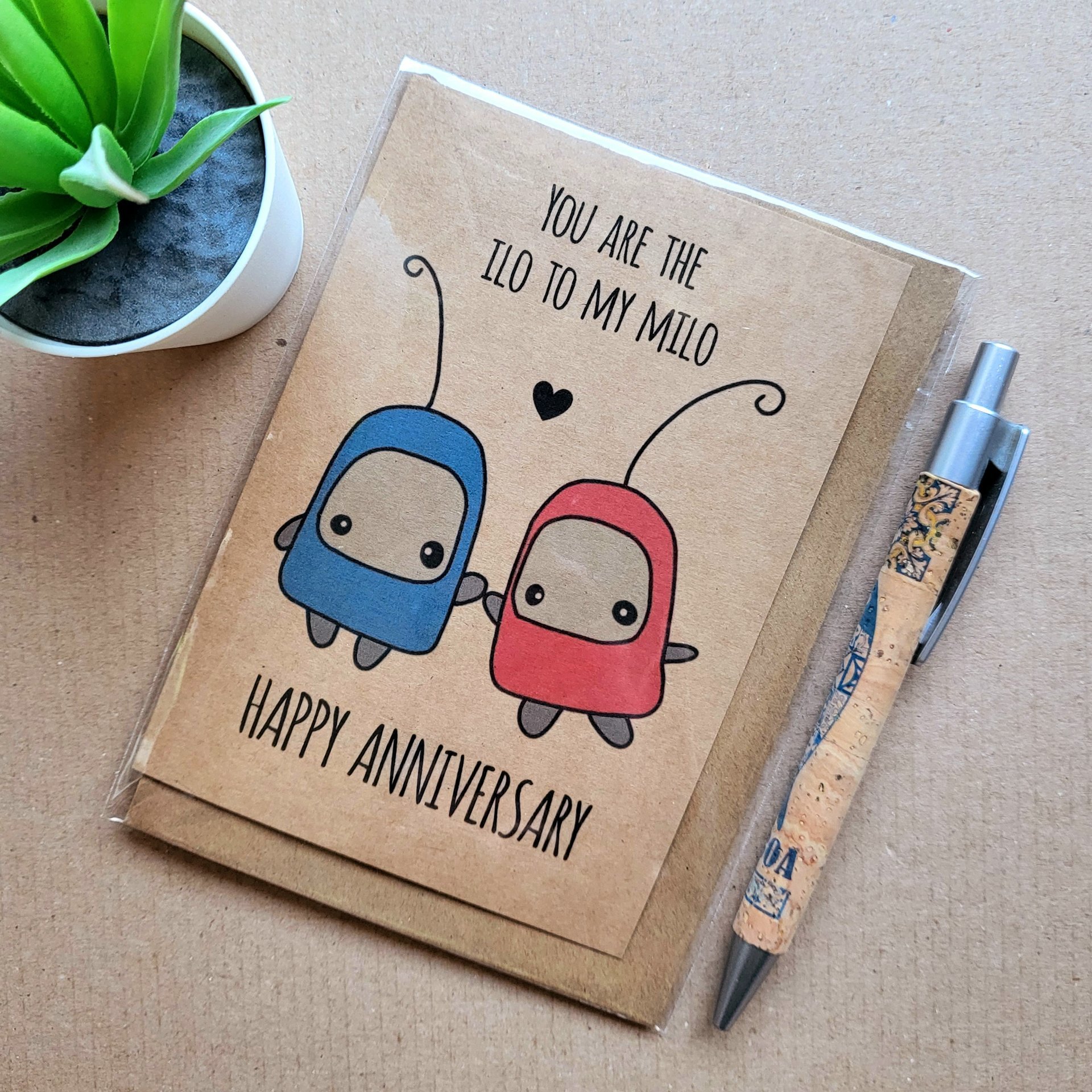 Ilomilo anniversary card, gamer anniversary card.
