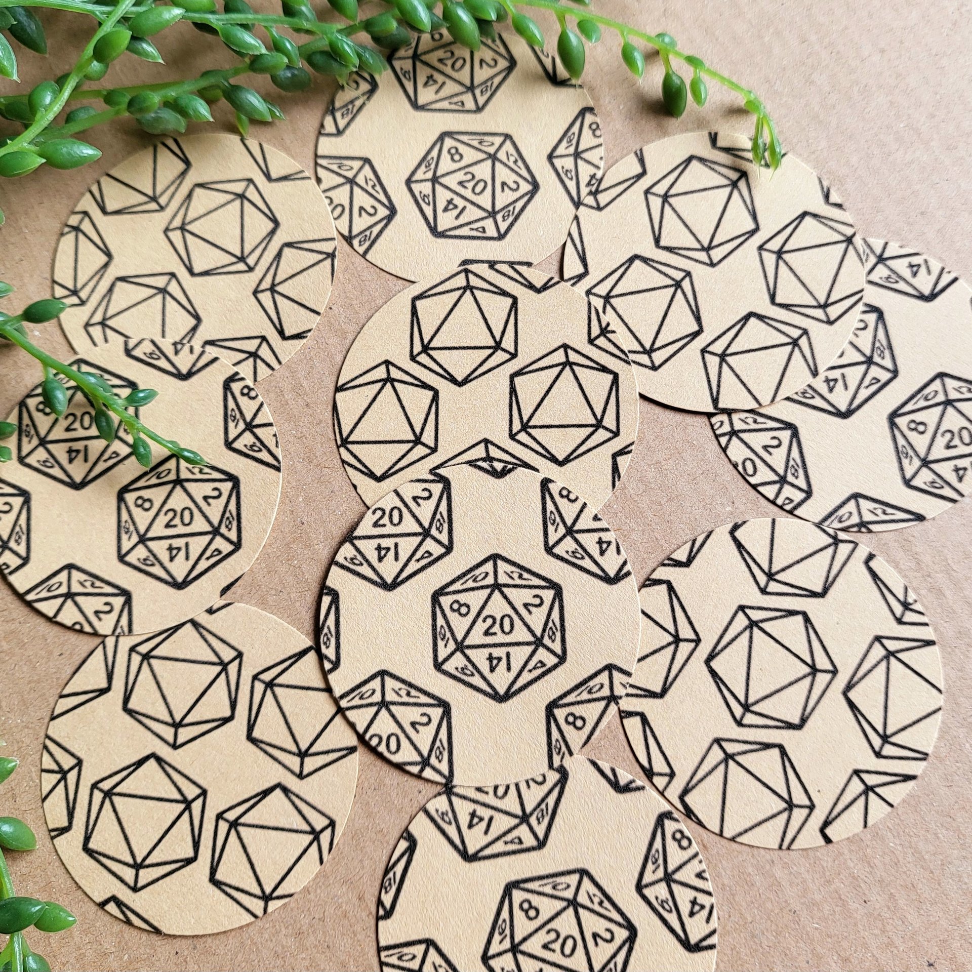 D20 Dungeons and Dragons Gift Wrap Stickers