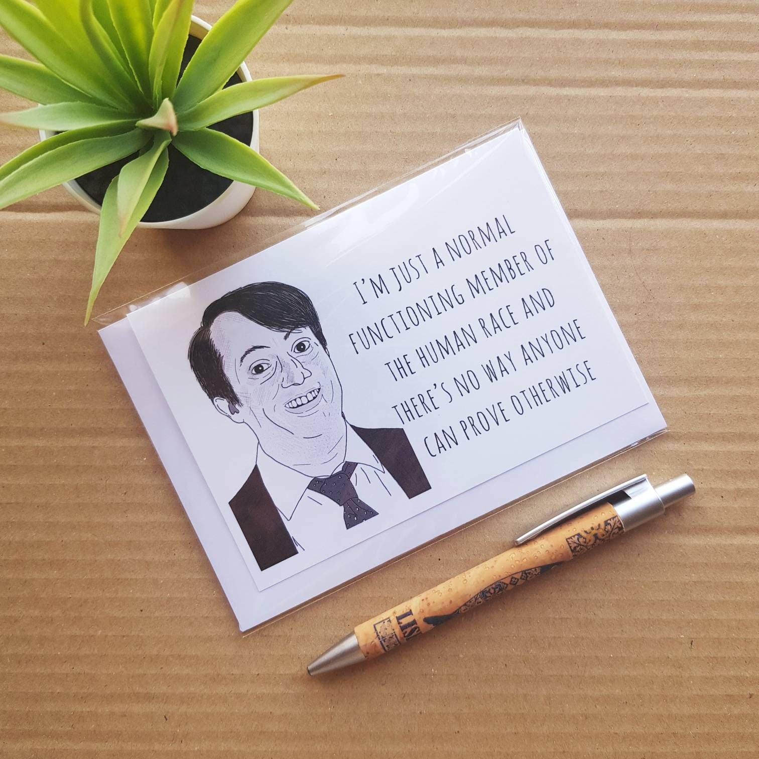 Funny Peep Show Quote Birthday Card - Mark Corrigan Normal Human
