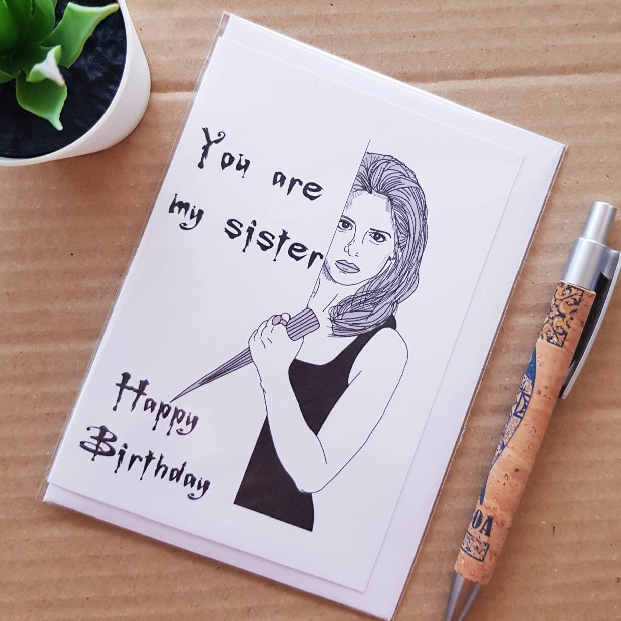 Funny Sister Buffy Birthday Card