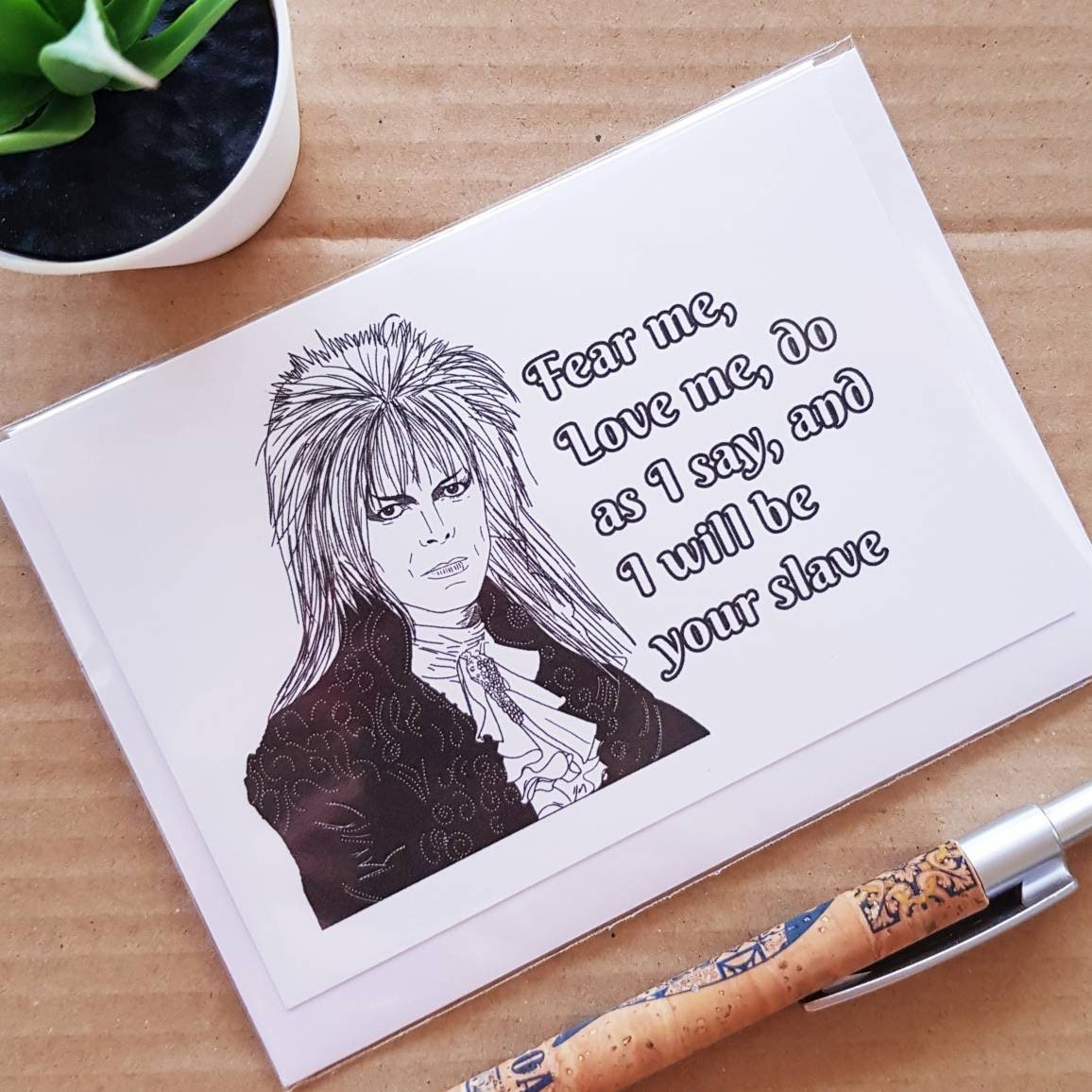 The Labyrinth Birthday card - valentines Jareth goblin king card
