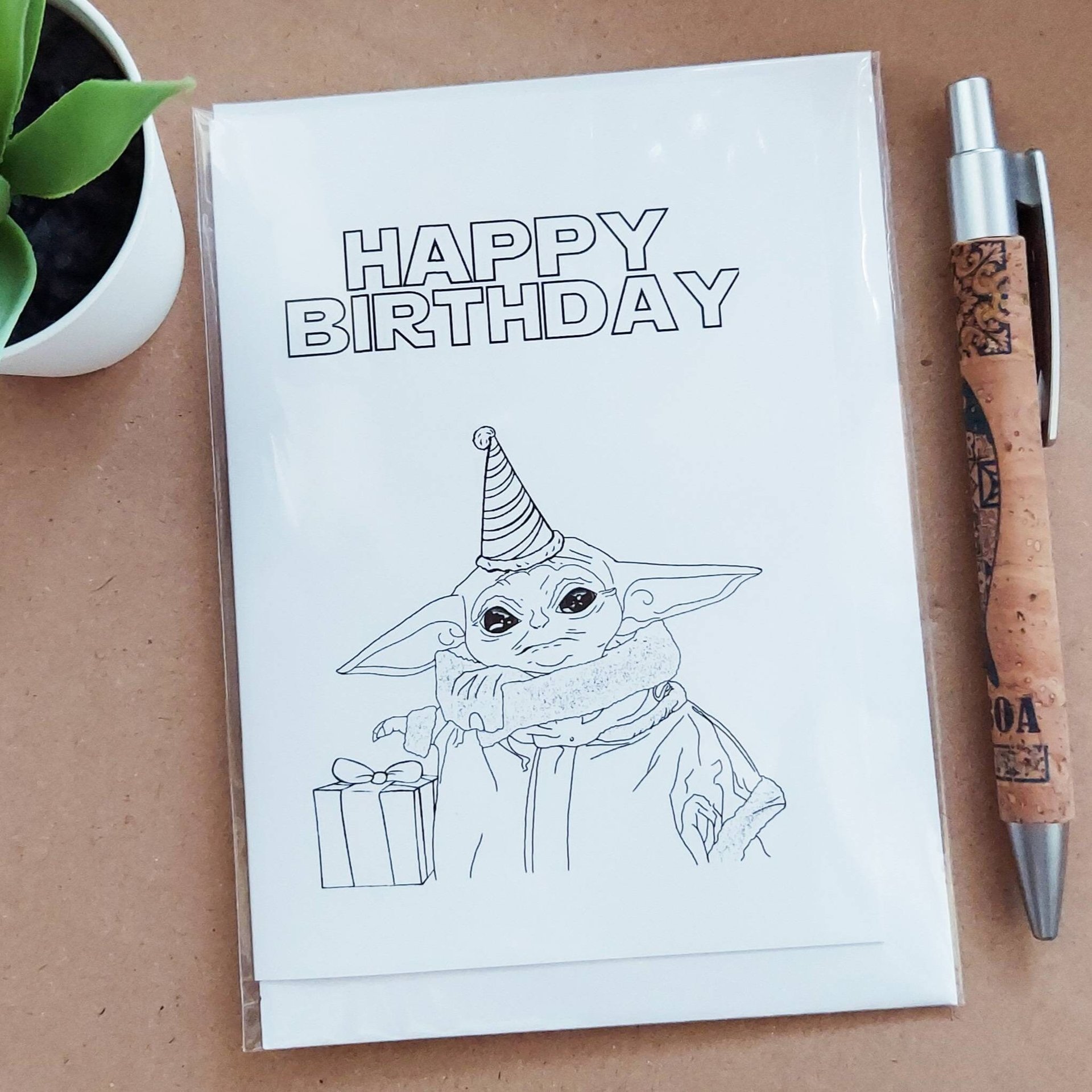 Cute Grogu Birthday Card