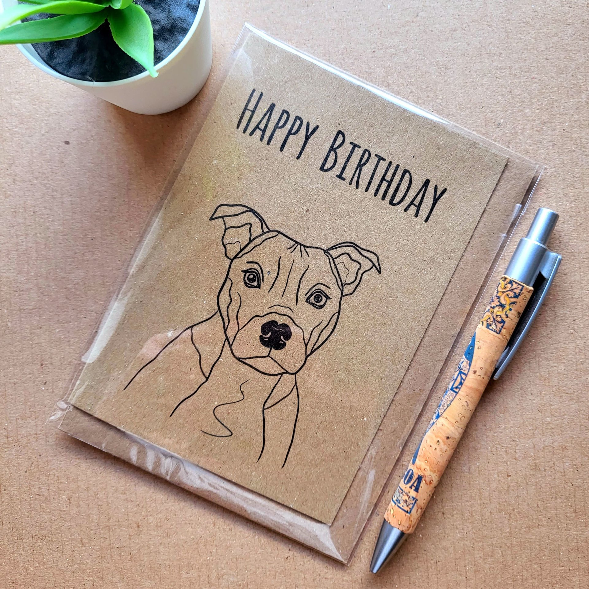Cute Staffie Birthday Card