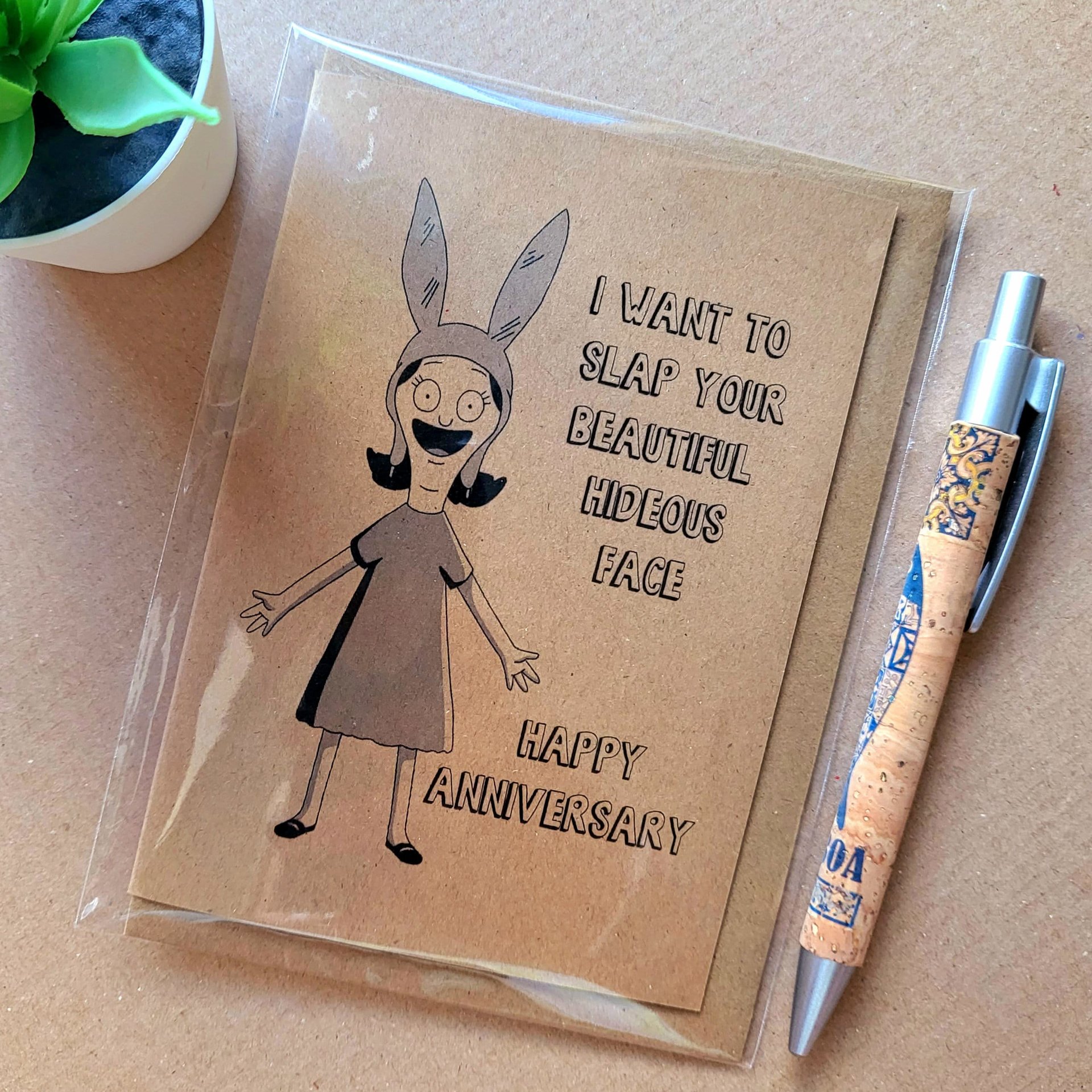 Funny Bobs Burgers Anniversary Card - Louise Belcher