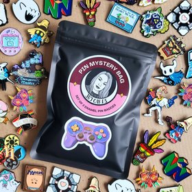 Gamer Enamel Pin Badge Mystery Bag, Video game themed enamel pin badge blind bag