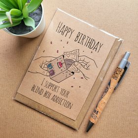 Funny Blind Box Addict Birthday Card