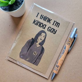 Buffy birthday card, featuring Willows quote 'I think I'm kinda gay' 